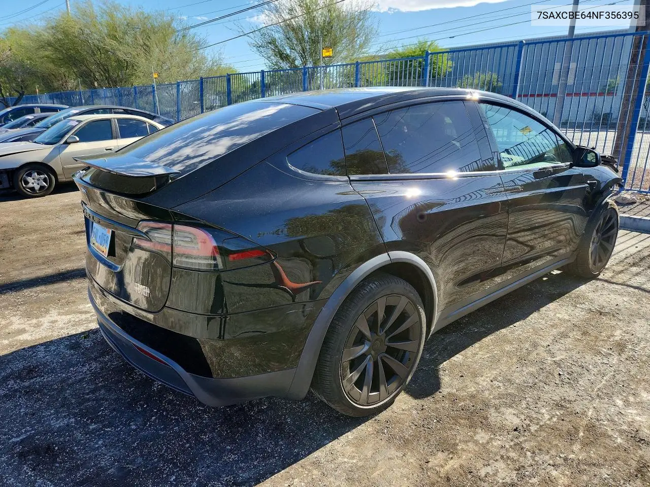 2022 Tesla Model X VIN: 7SAXCBE64NF356395 Lot: 56744006