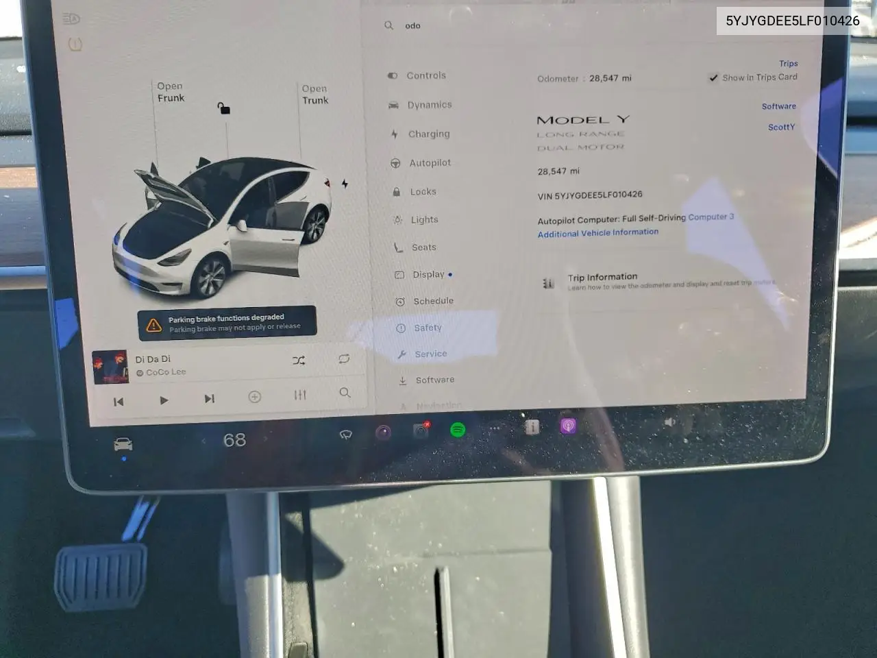 5YJYGDEE5LF010426 2020 Tesla Model Y