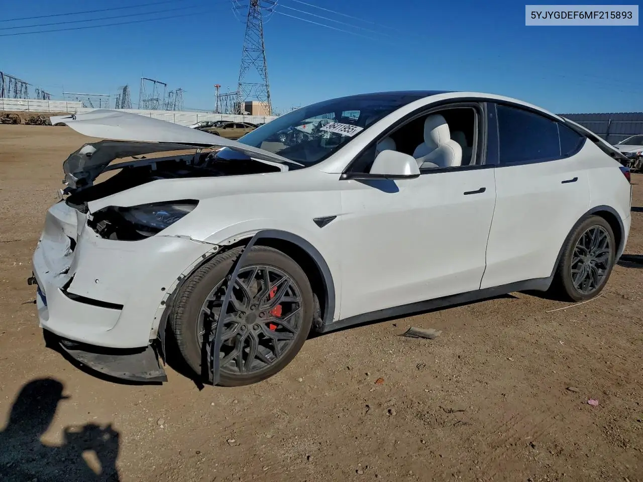 5YJYGDEF6MF215893 2021 Tesla Model Y