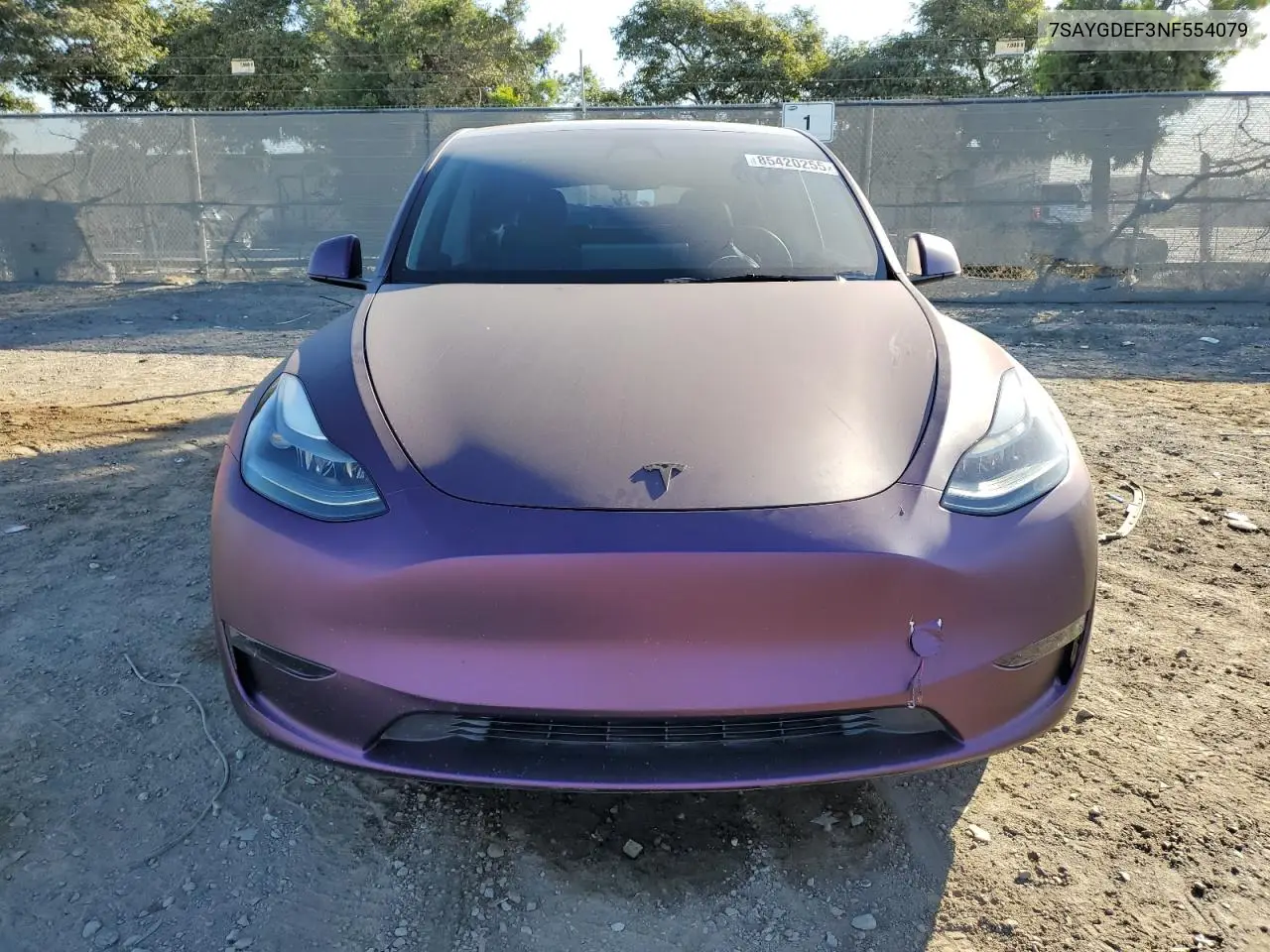 7SAYGDEF3NF554079 2022 Tesla Model Y