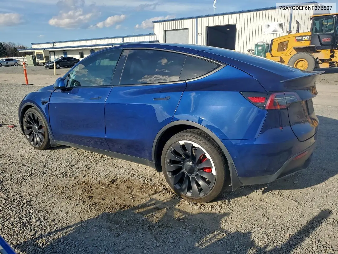 7SAYGDEF6NF376507 2022 Tesla Model Y