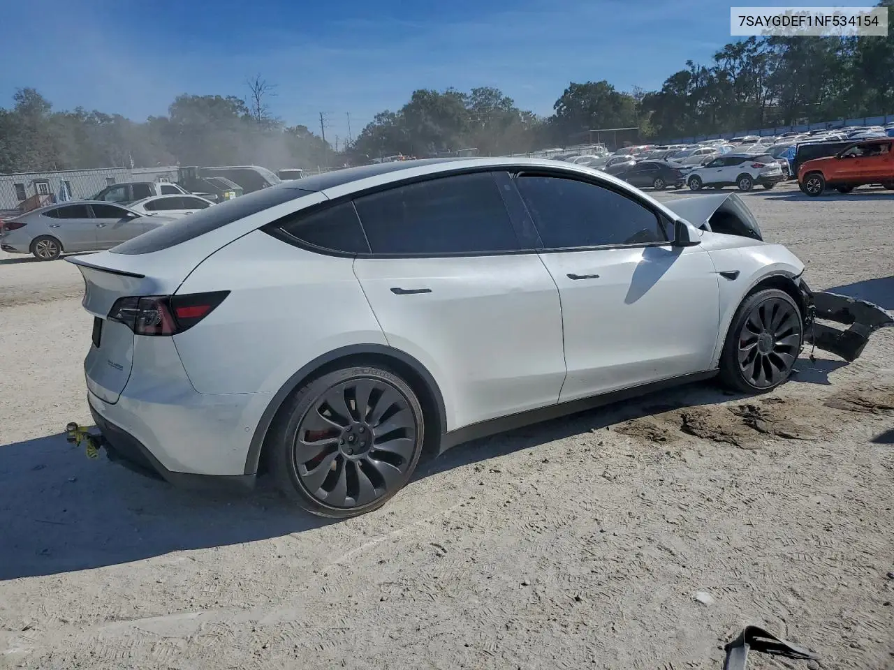 7SAYGDEF1NF534154 2022 Tesla Model Y