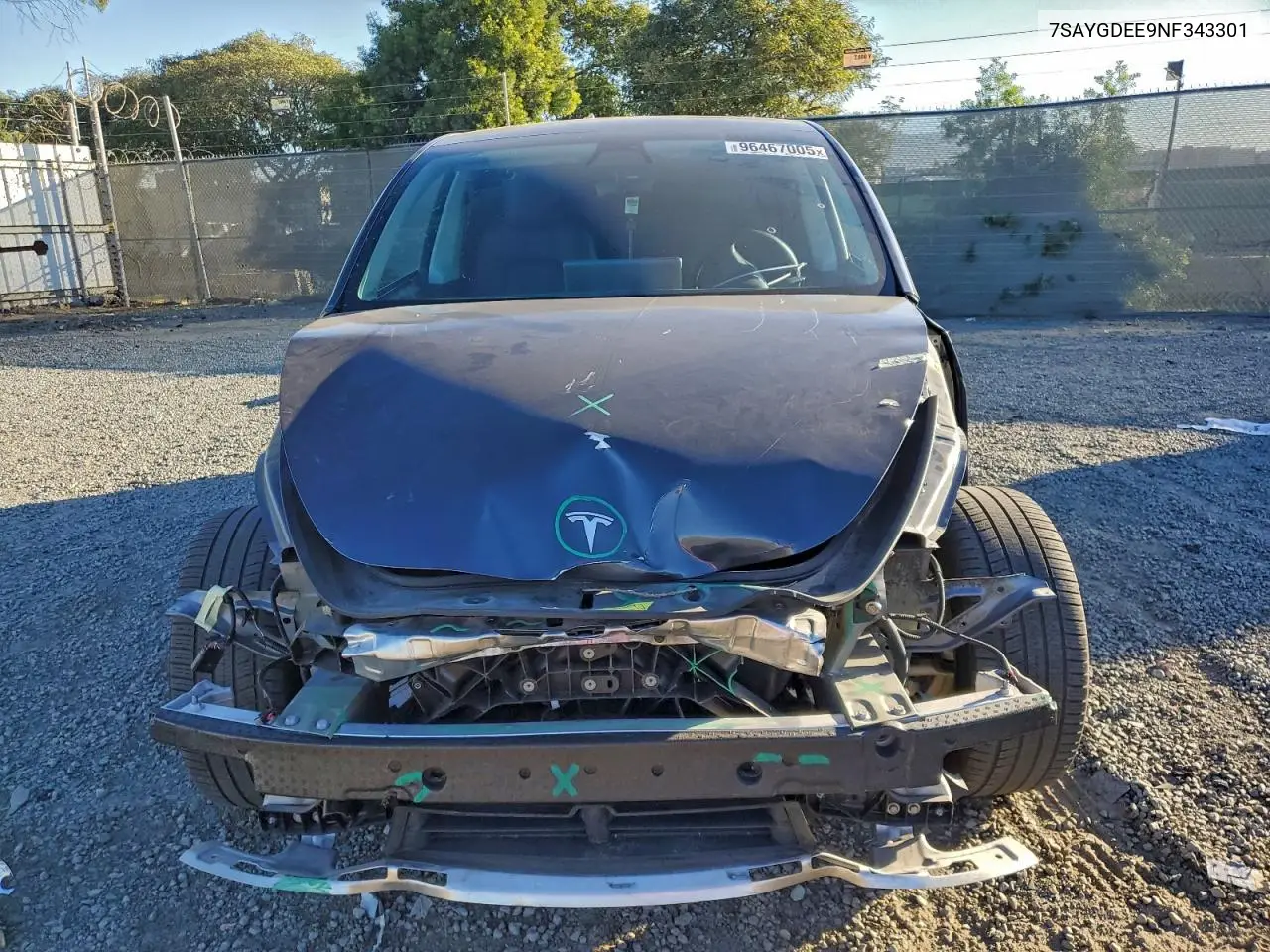 7SAYGDEE9NF343301 2022 Tesla Model Y