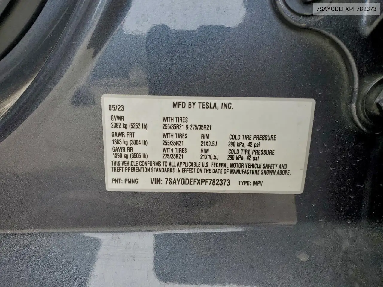 7SAYGDEFXPF782373 2023 Tesla Model Y