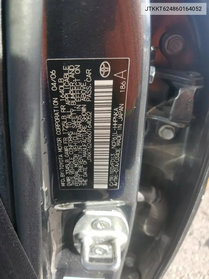 JTKKT624860164052 2006 Toyota Scion Xa
