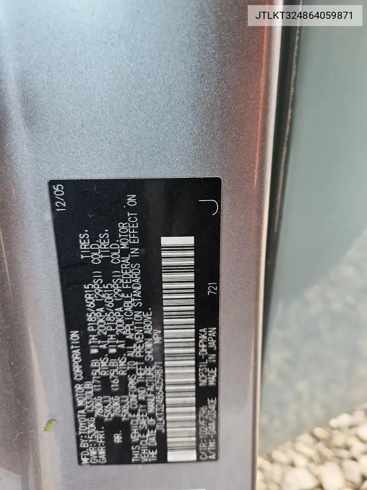JTLKT324864059871 2006 Toyota Scion Xb