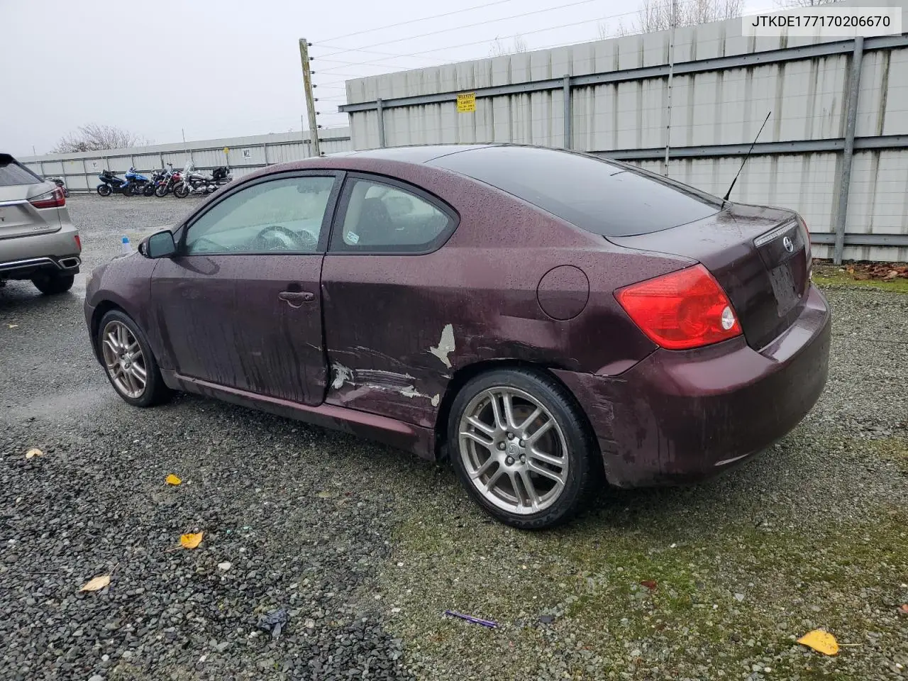 JTKDE177170206670 2007 Toyota Scion Tc