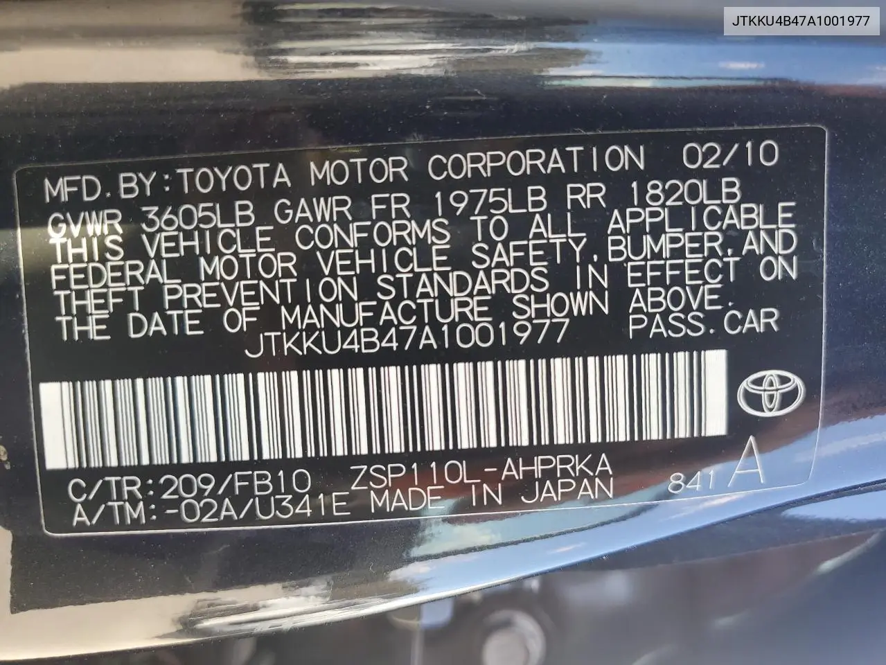 JTKKU4B47A1001977 2010 Toyota Scion Xd