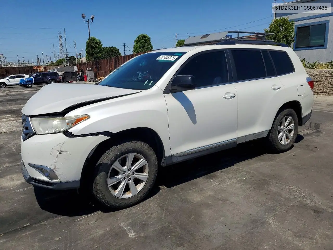 2012 Toyota Highlander Se VIN: 5TDZK3EH1CS067435 Lot: 52705316
