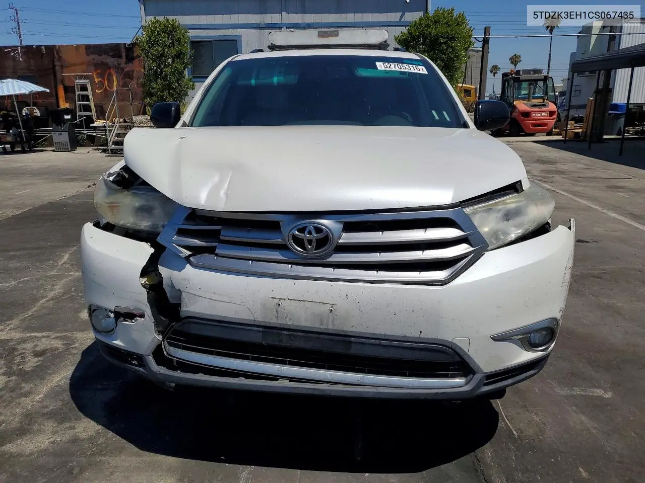 2012 Toyota Highlander Se VIN: 5TDZK3EH1CS067435 Lot: 52705316