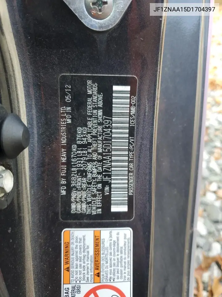 JF1ZNAA15D1704397 2013 Toyota Scion Fr-S