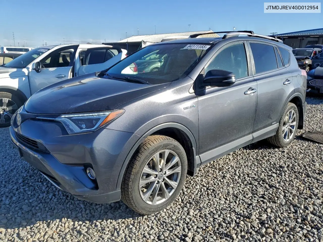 JTMDJREV4GD012954 2016 Toyota Rav4 Hv Limited