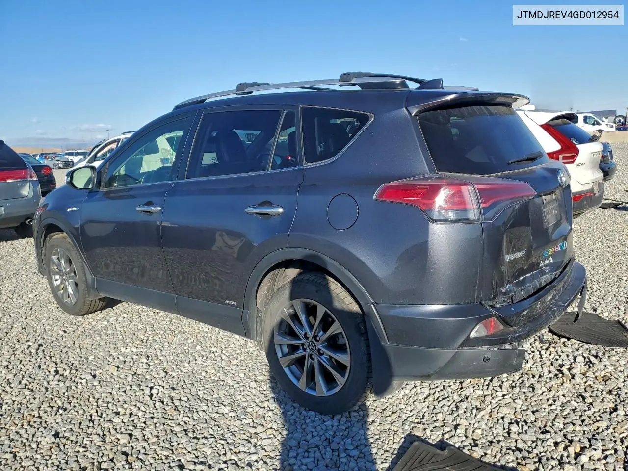 JTMDJREV4GD012954 2016 Toyota Rav4 Hv Limited