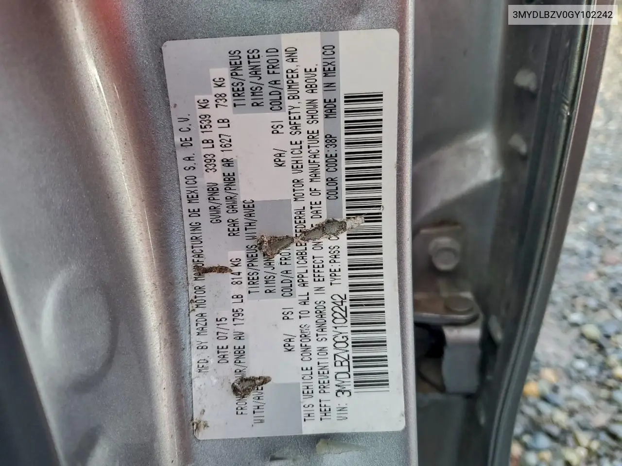 3MYDLBZV0GY102242 2016 Toyota Scion Ia