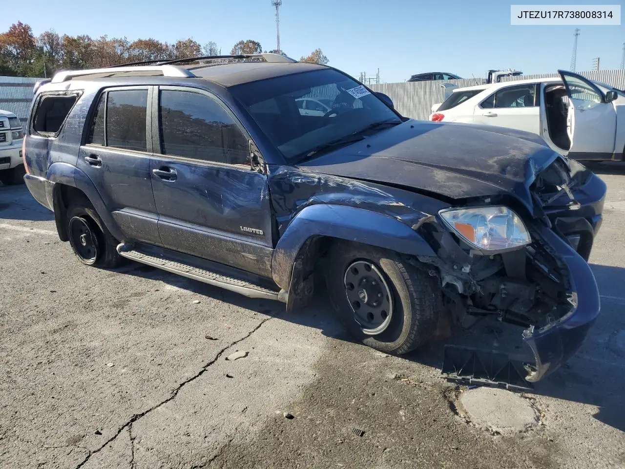JTEZU17R738008314 2003 Toyota 4Runner Limited
