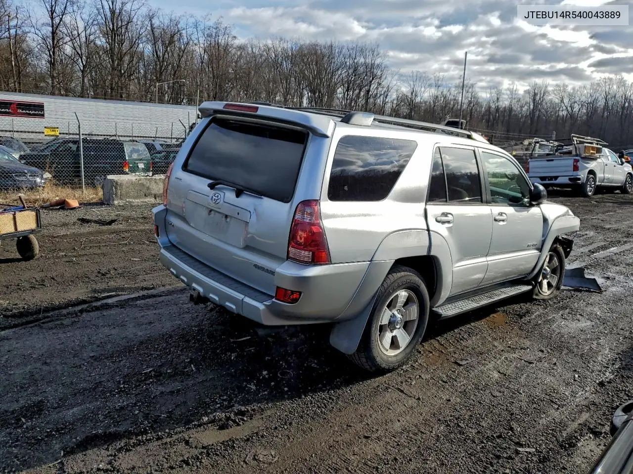 JTEBU14R540043889 2004 Toyota 4Runner Sr5