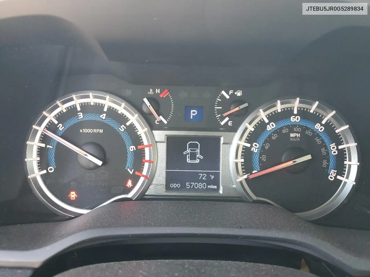 JTEBU5JR0G5289834 2016 Toyota 4Runner Sr5/Sr5 Premium