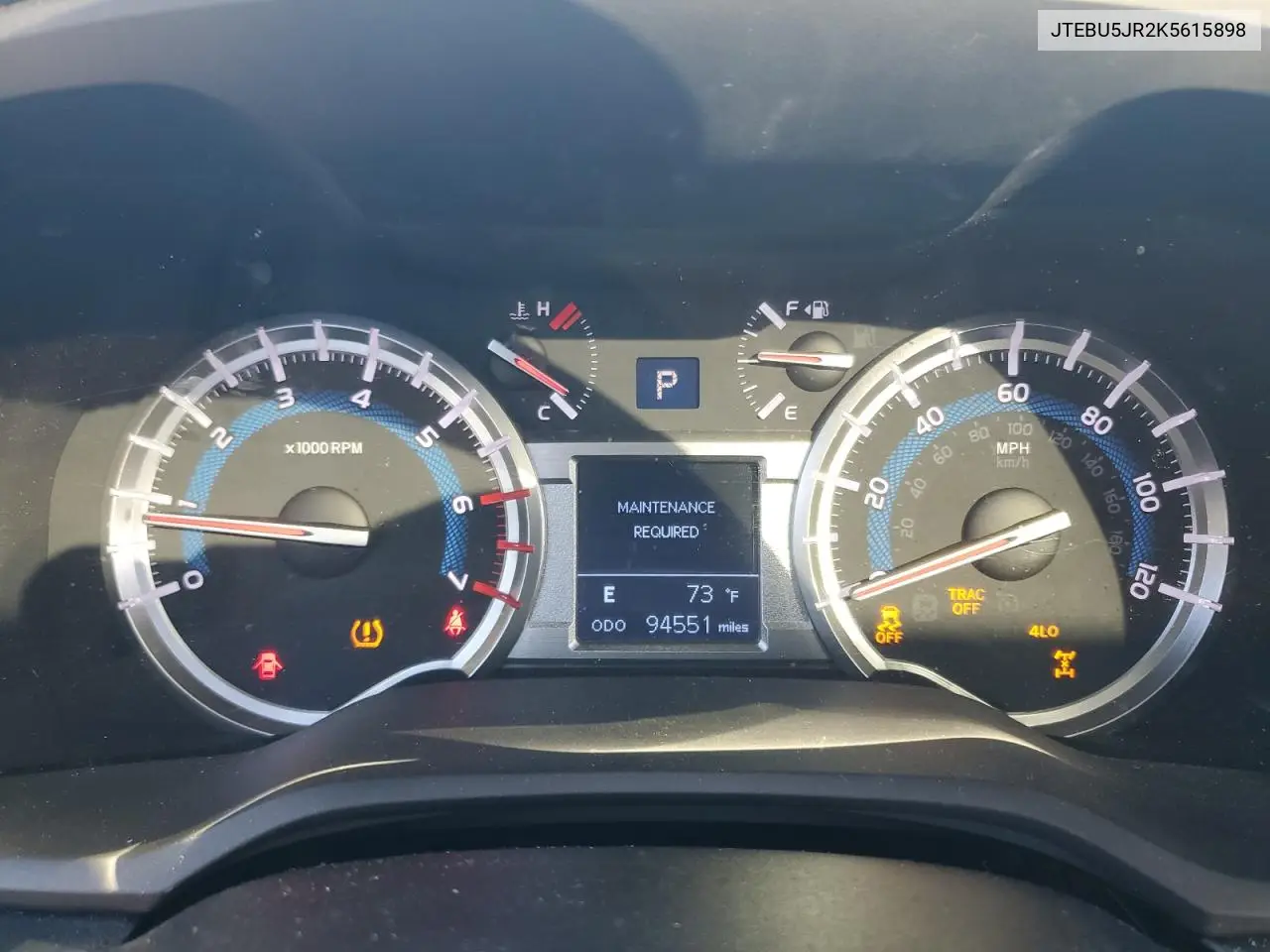 JTEBU5JR2K5615898 2019 Toyota 4Runner Sr5/Sr5 Premium