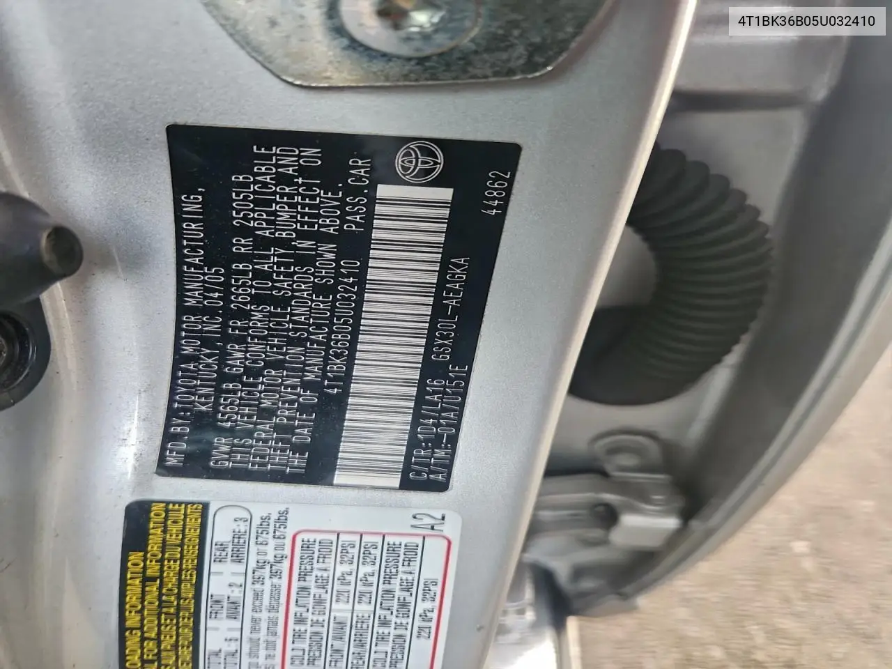 4T1BK36B05U032410 2005 Toyota Avalon Xl