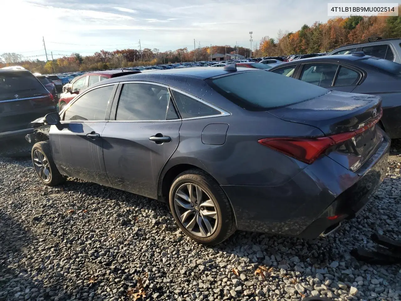 4T1LB1BB9MU002514 2021 Toyota Avalon Xle