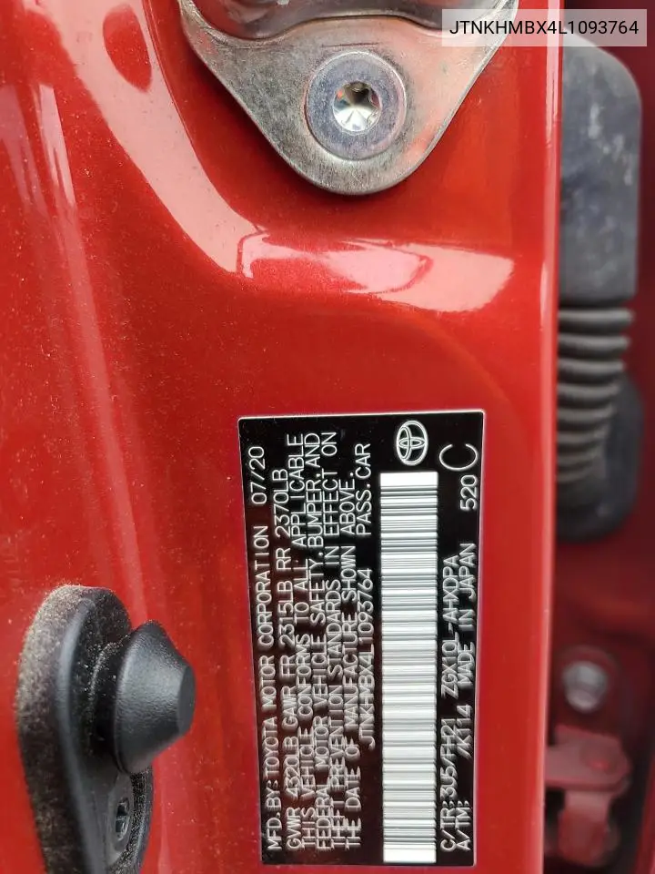 JTNKHMBX4L1093764 2020 Toyota C-Hr Xle