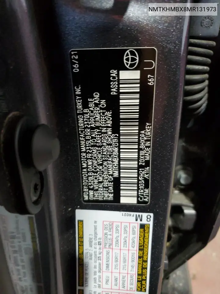 NMTKHMBX8MR131973 2021 Toyota C-Hr Xle