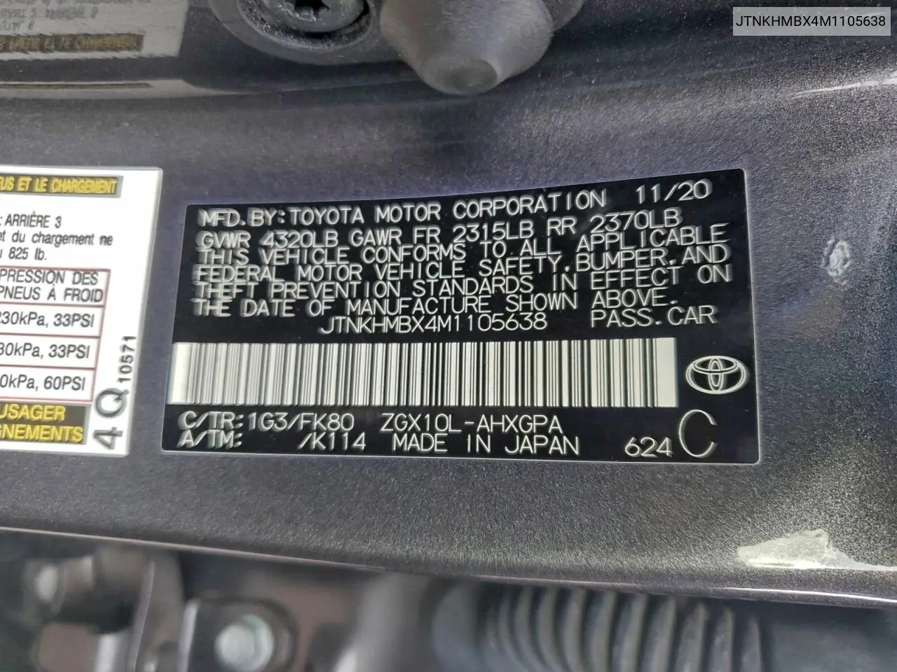 JTNKHMBX4M1105638 2021 Toyota C-Hr Xle