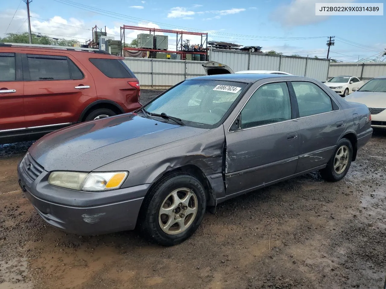 1999 Toyota Camry Le VIN: JT2BG22K9X0314389 Lot: 69867624