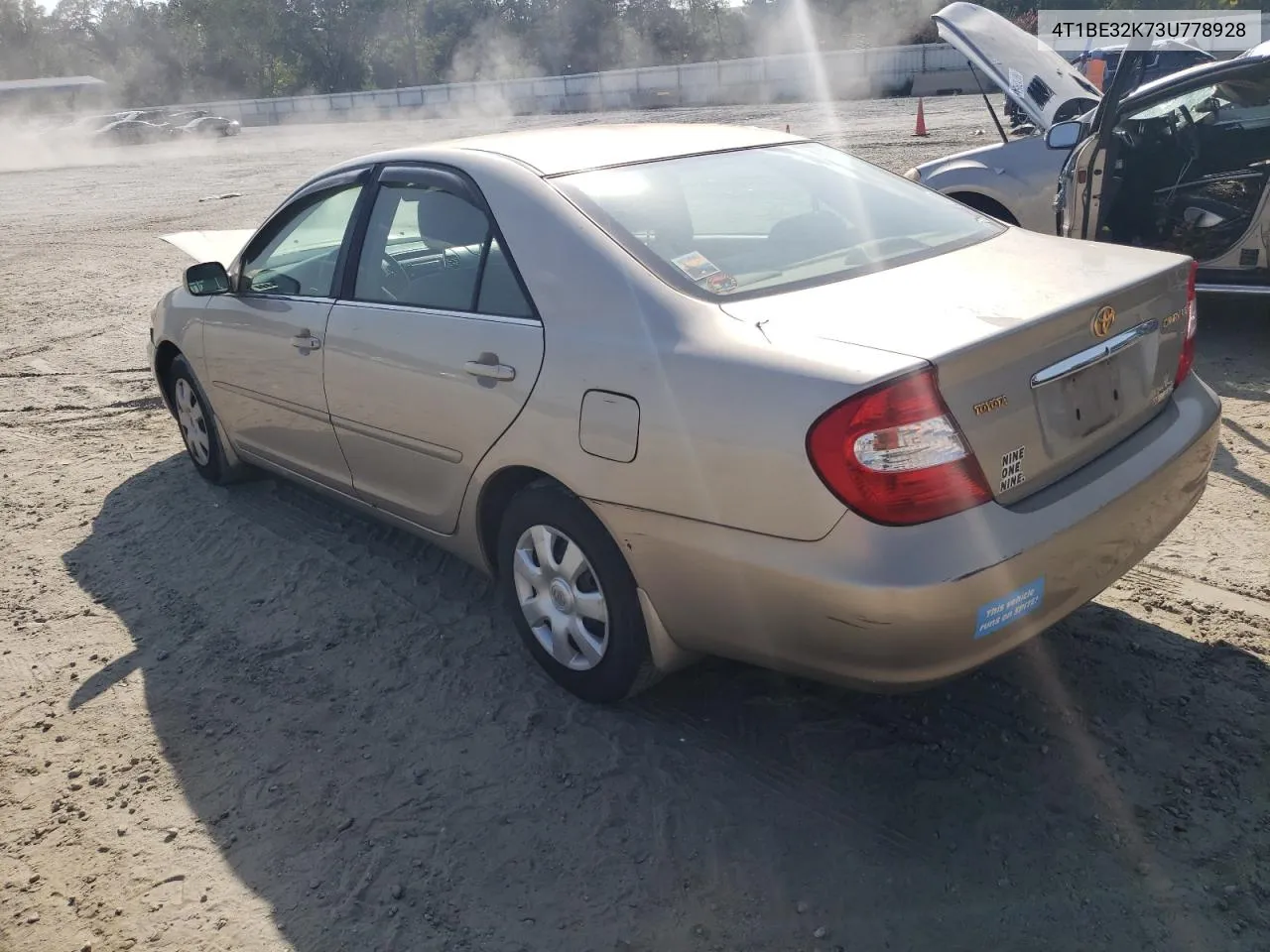 4T1BE32K73U778928 2003 Toyota Camry Le