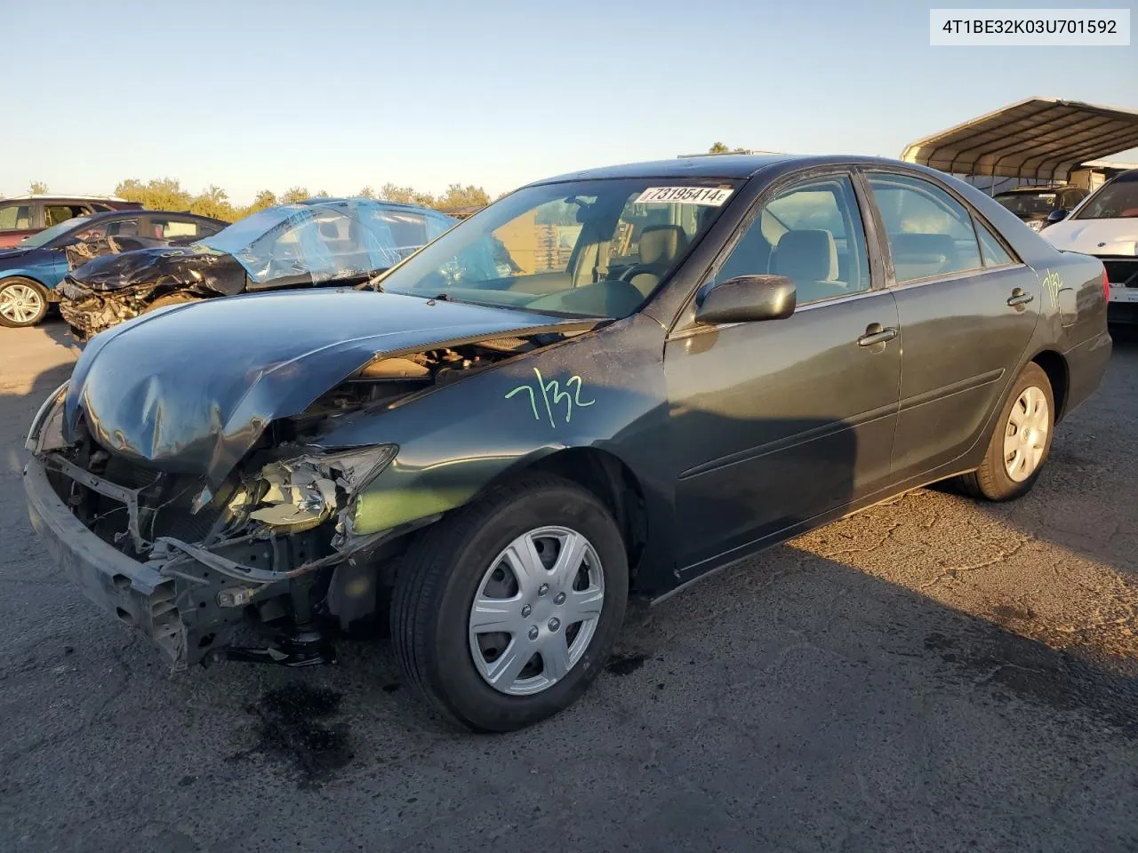 4T1BE32K03U701592 2003 Toyota Camry Le