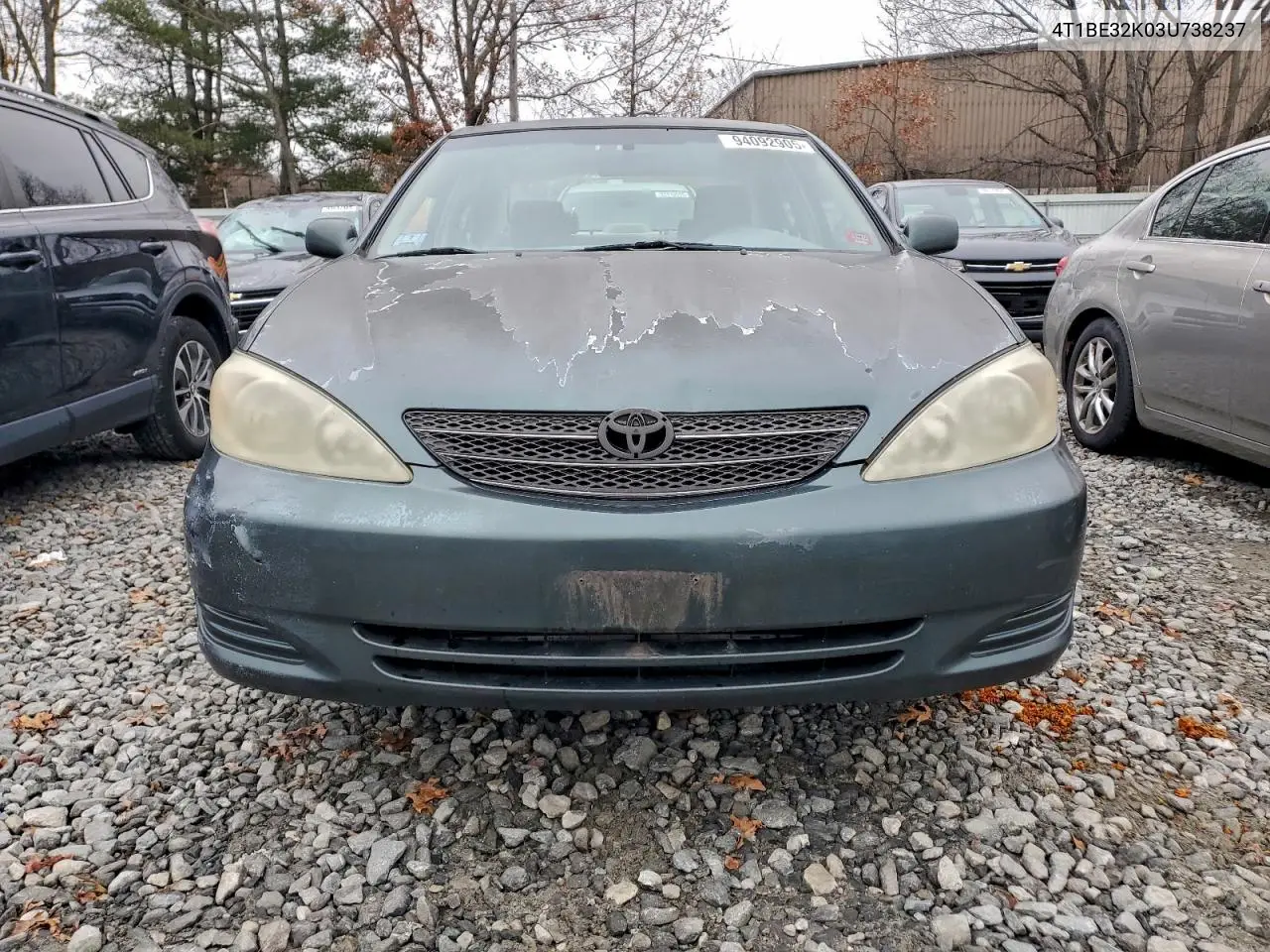 4T1BE32K03U738237 2003 Toyota Camry Le