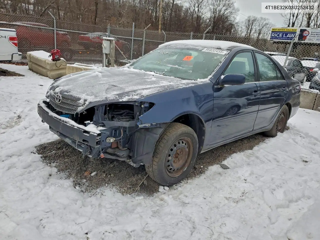 4T1BE32K03U252432 2003 Toyota Camry Le