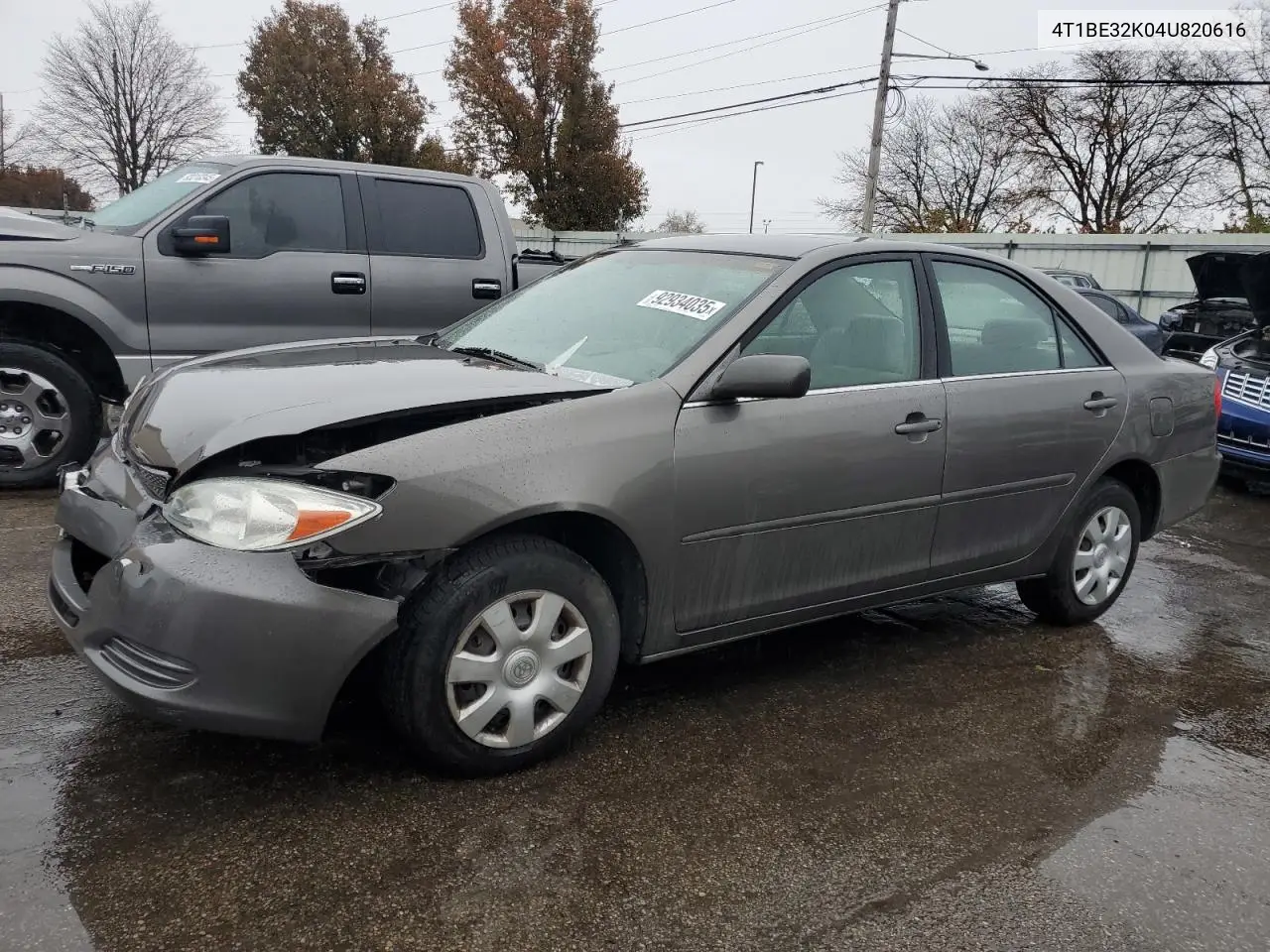 4T1BE32K04U820616 2004 Toyota Camry Le