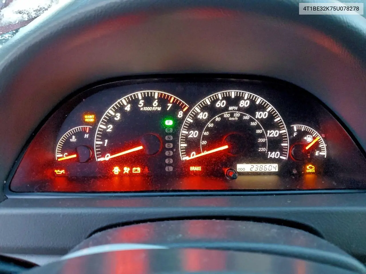 4T1BE32K75U078278 2005 Toyota Camry Le