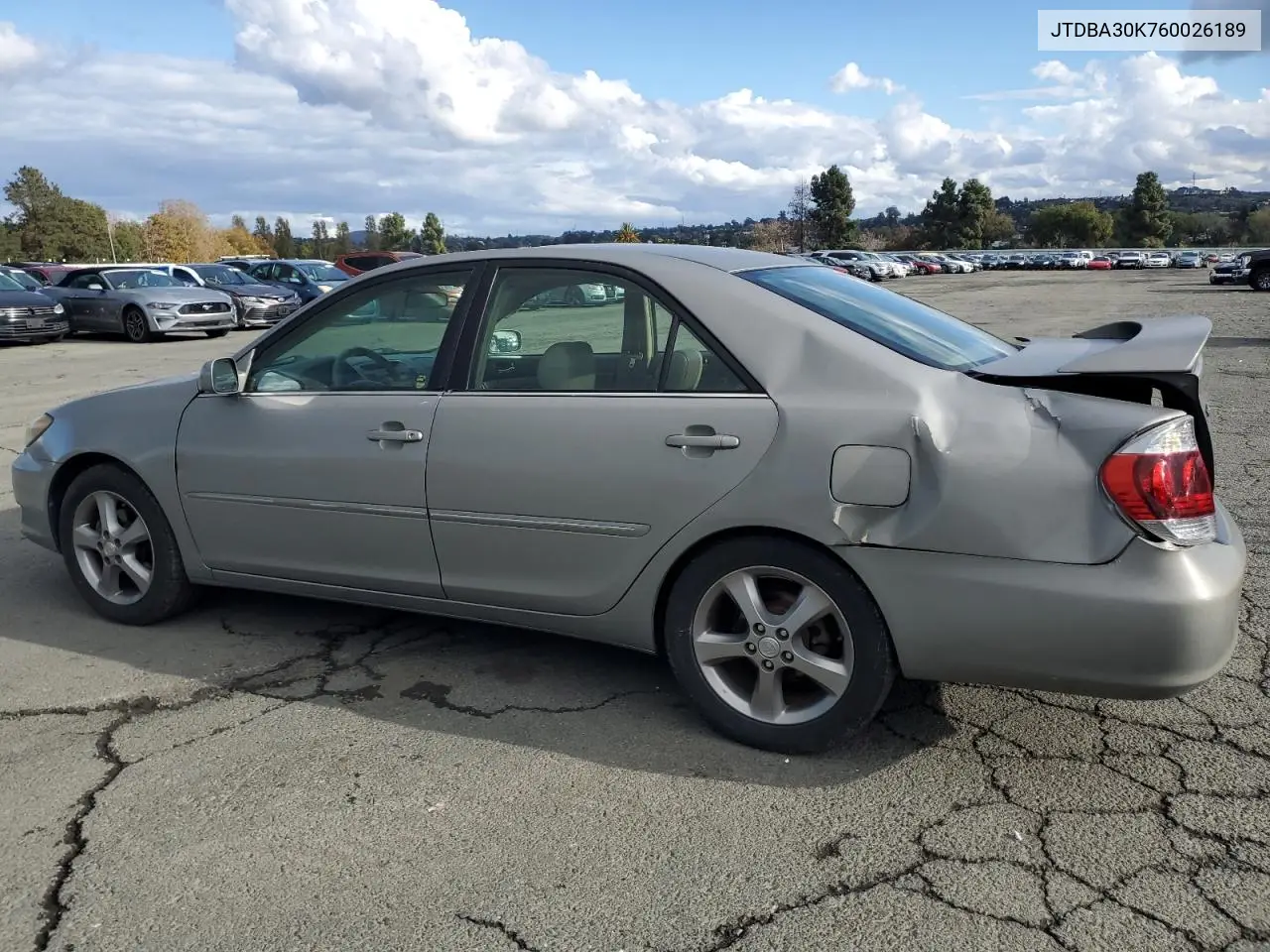 JTDBA30K760026189 2006 Toyota Camry Se