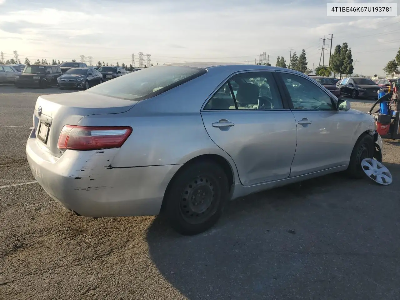 4T1BE46K67U193781 2007 Toyota Camry Ce