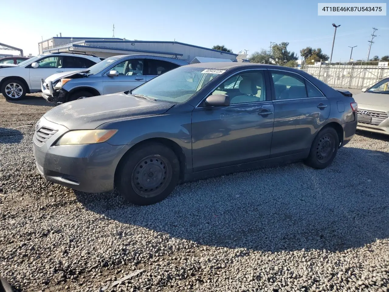 4T1BE46K87U543475 2007 Toyota Camry Ce