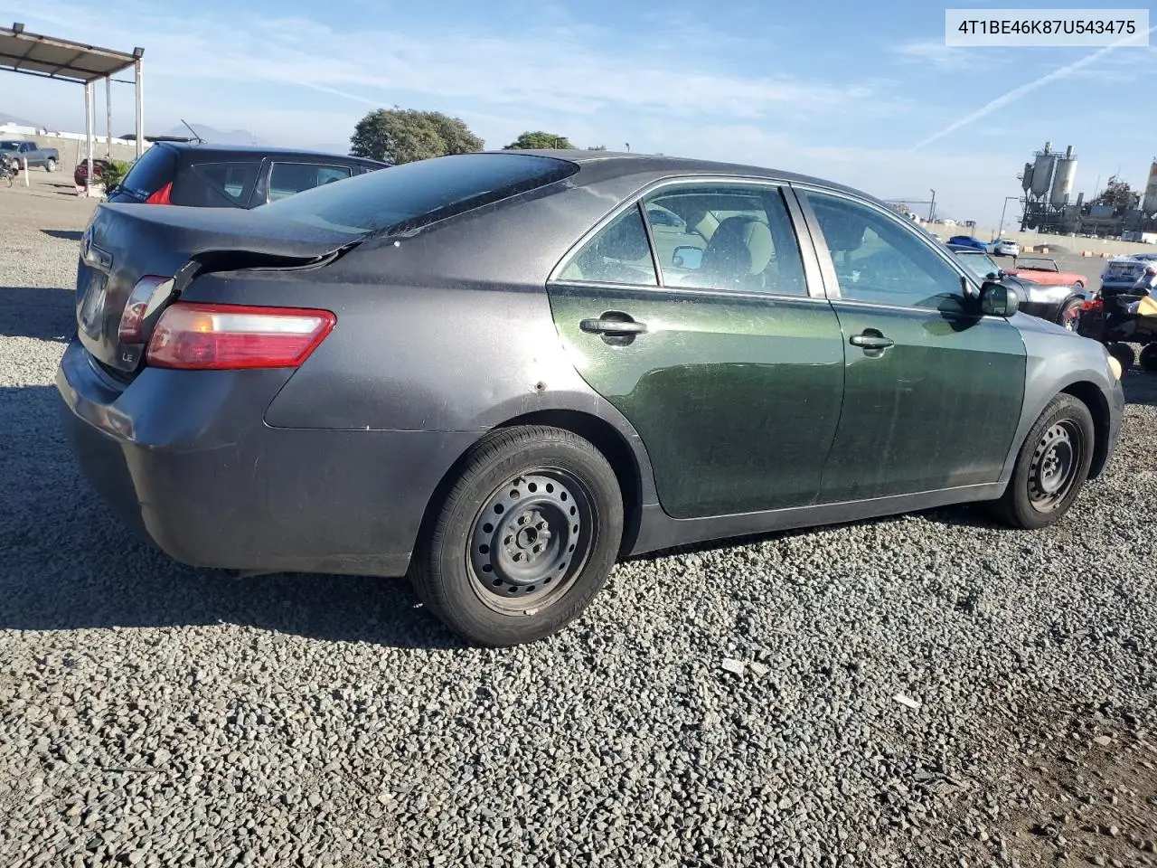 4T1BE46K87U543475 2007 Toyota Camry Ce