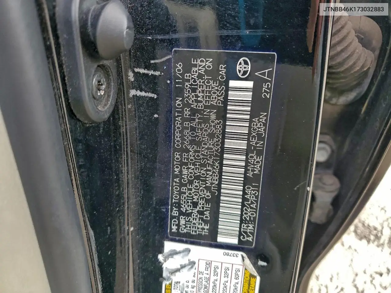 JTNBB46K173032883 2007 Toyota Camry Hybrid
