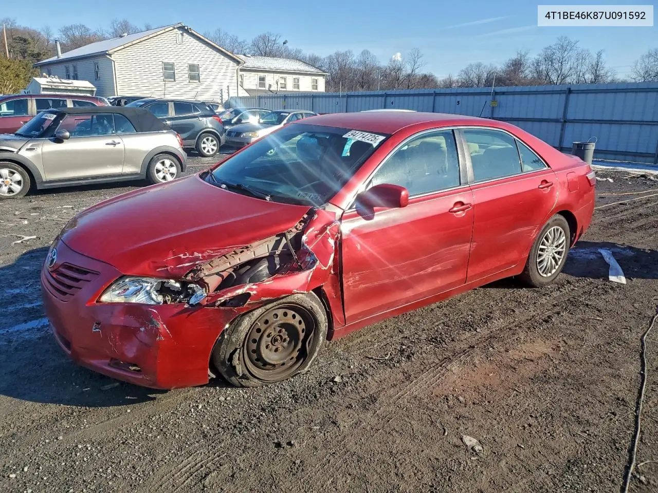 4T1BE46K87U091592 2007 Toyota Camry Ce