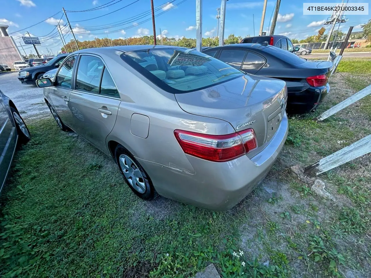 4T1BE46K27U003345 2007 Toyota Camry Ce