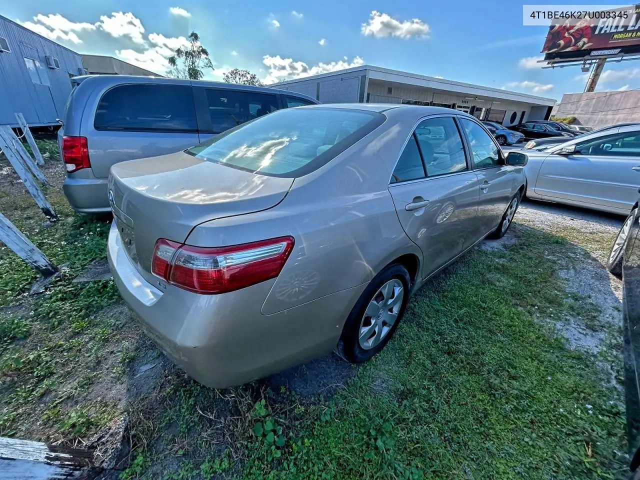 4T1BE46K27U003345 2007 Toyota Camry Ce