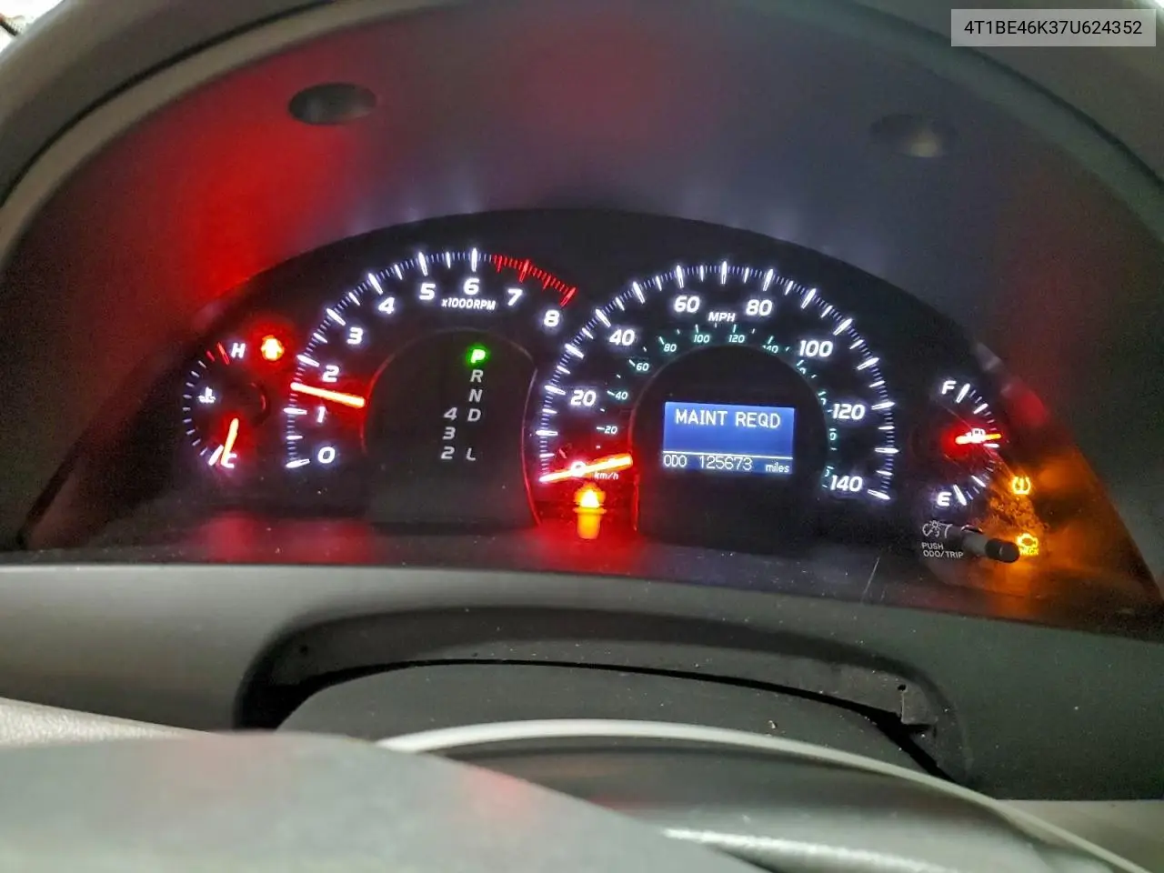 4T1BE46K37U624352 2007 Toyota Camry Ce
