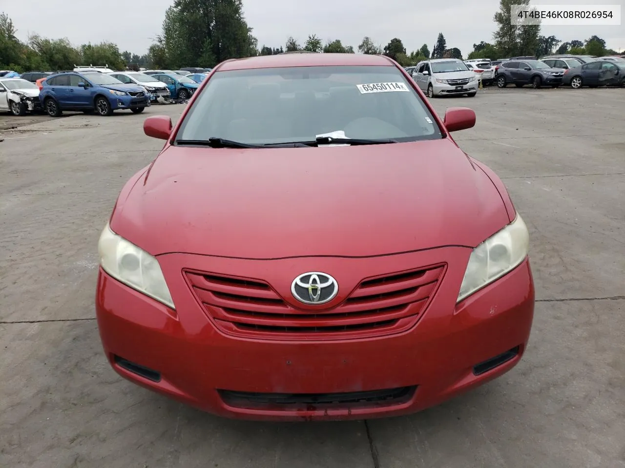 2008 Toyota Camry Ce VIN: 4T4BE46K08R026954 Lot: 65450114