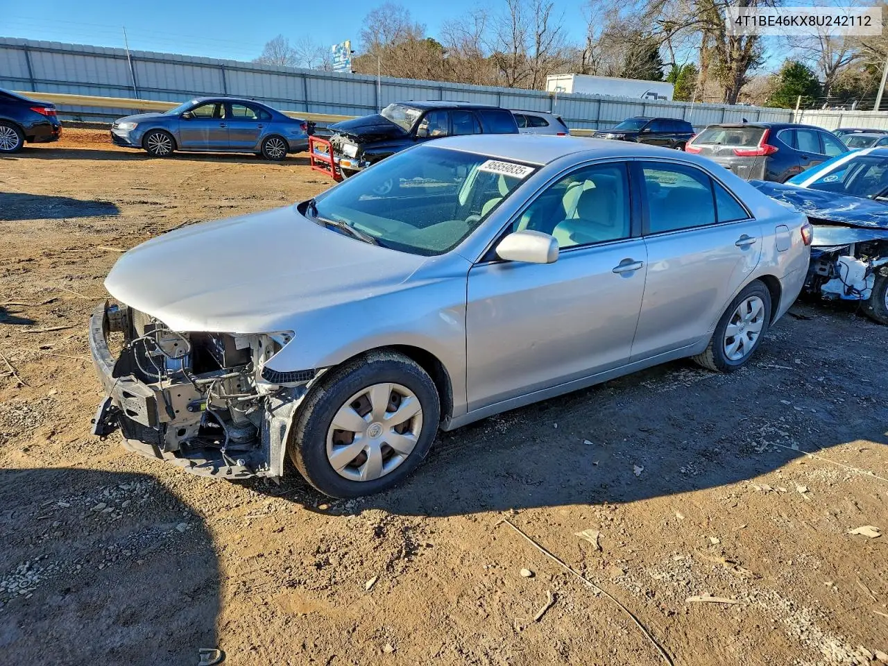 4T1BE46KX8U242112 2008 Toyota Camry Ce