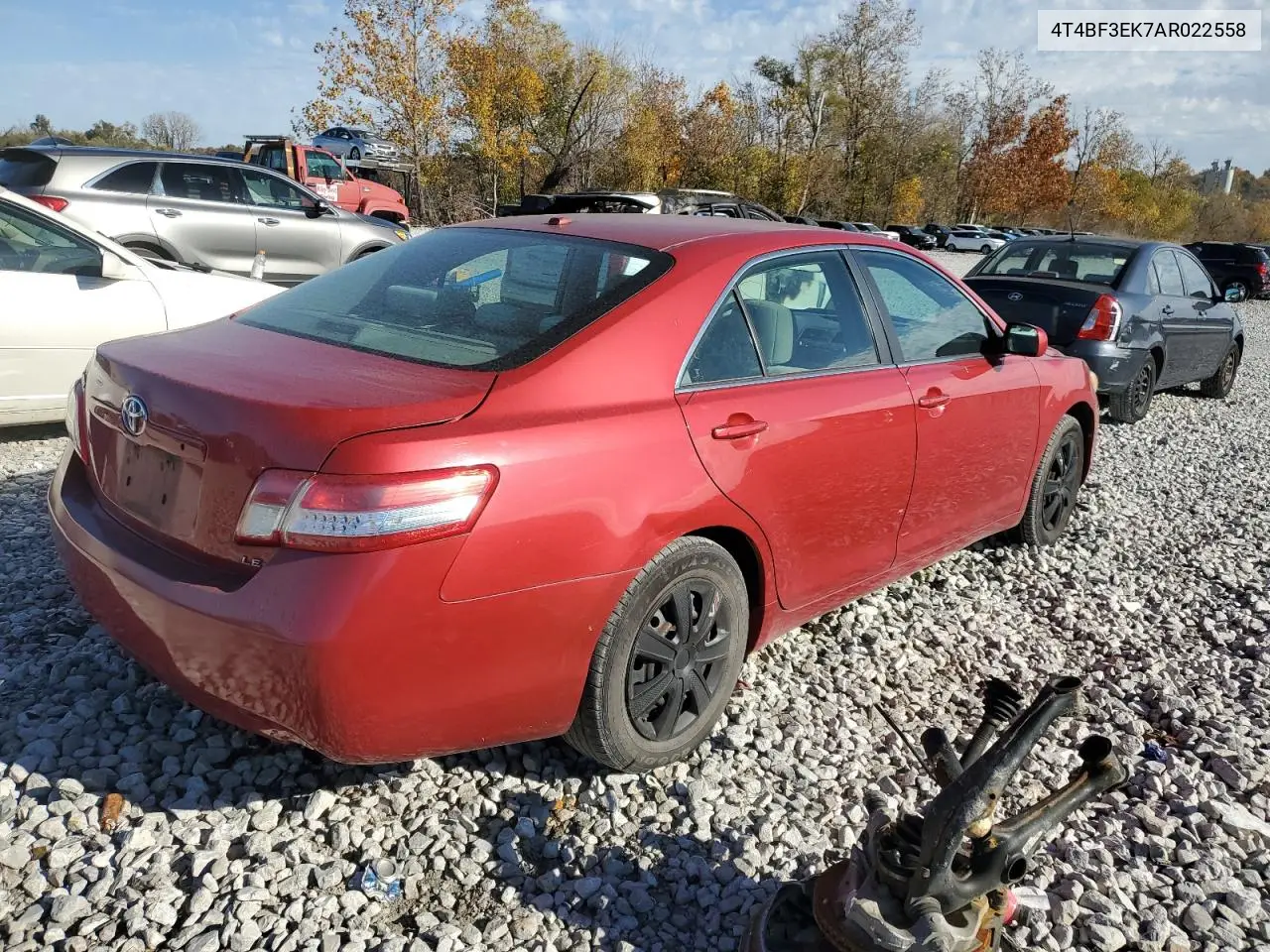 4T4BF3EK7AR022558 2010 Toyota Camry Base