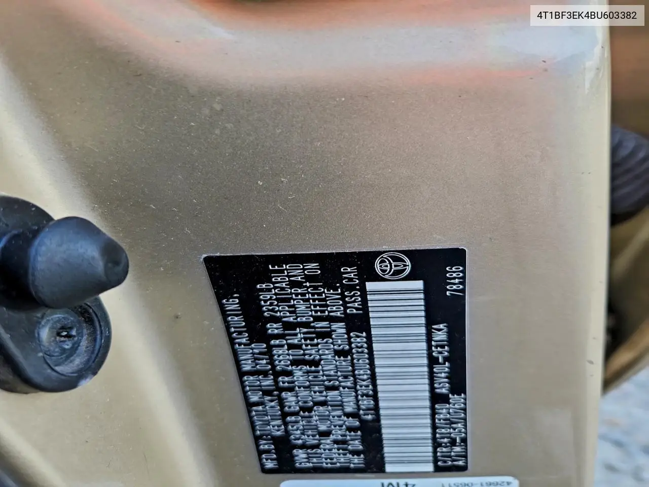 4T1BF3EK4BU603382 2011 Toyota Camry Base