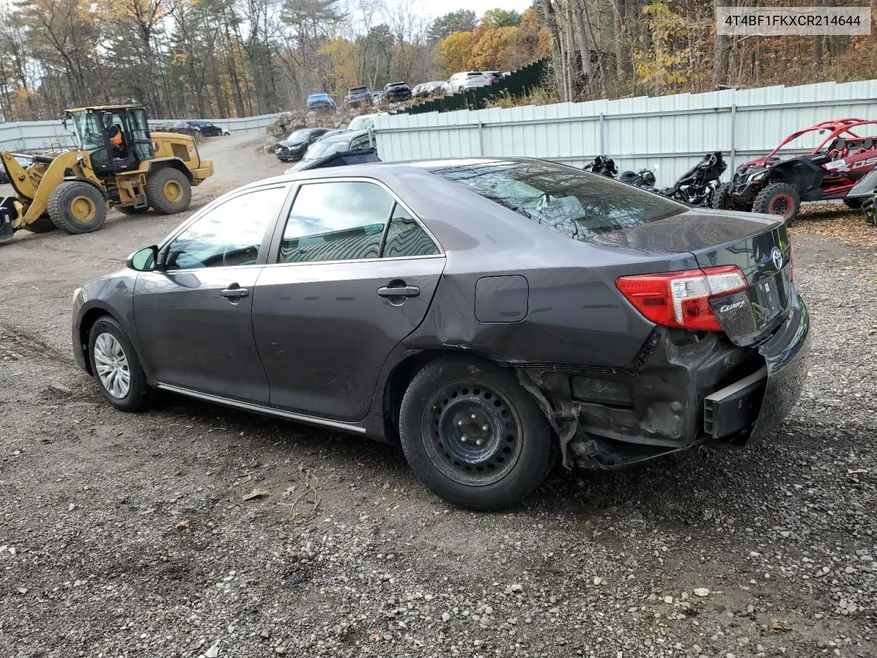 4T4BF1FKXCR214644 2012 Toyota Camry Base