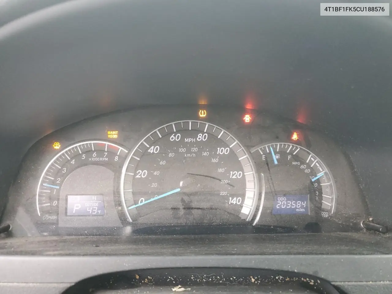 4T1BF1FK5CU188576 2012 Toyota Camry Base