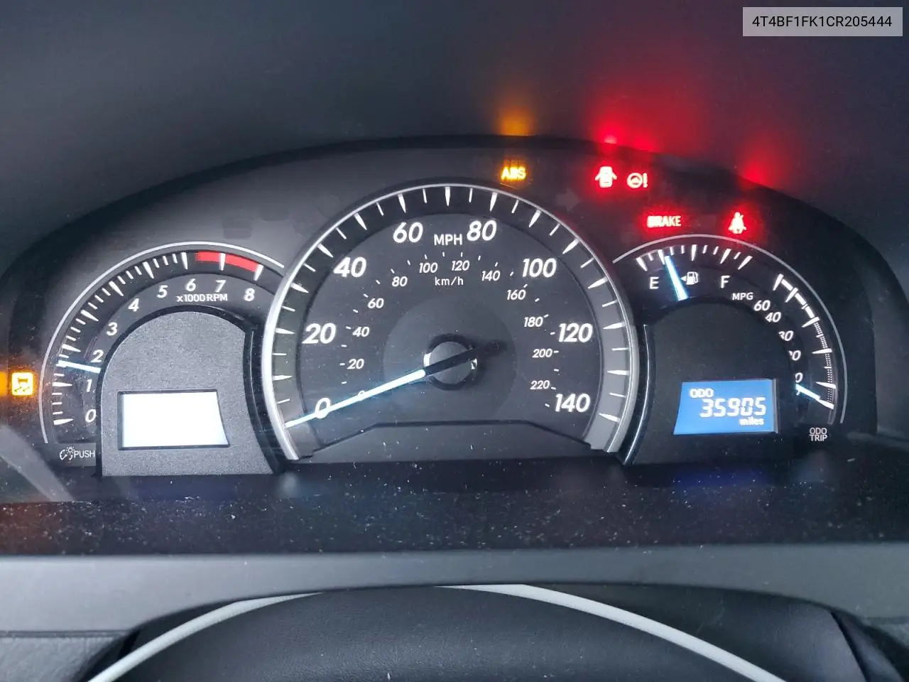 4T4BF1FK1CR205444 2012 Toyota Camry Base